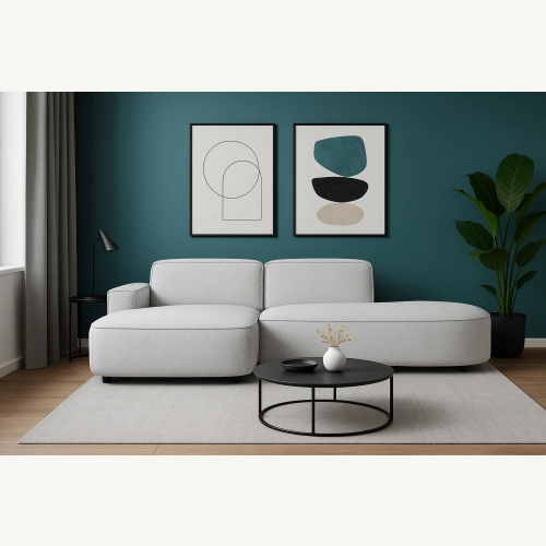 Olio Autentico Sofa narożna w kształcie litery L Tkanina Raven 6
